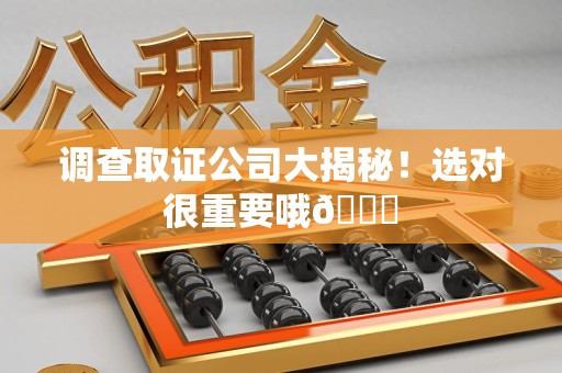 松溪调查取证公司大揭秘！选对很重要哦😎