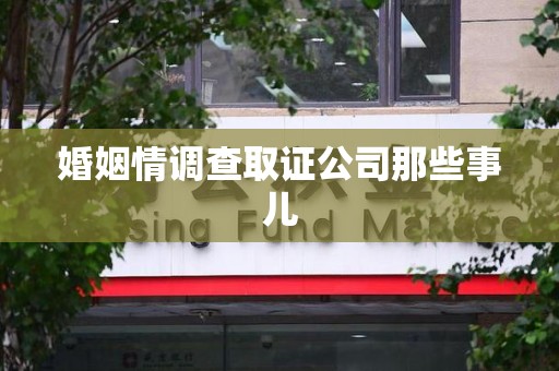松溪婚姻情调查取证公司那些事儿