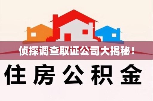 松溪侦探调查取证公司大揭秘！