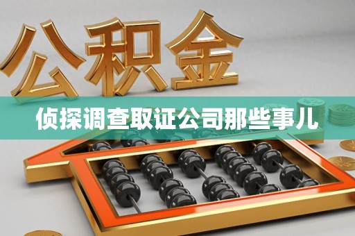 松溪侦探调查取证公司那些事儿