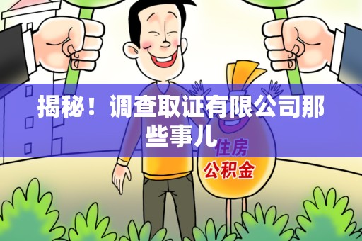 松溪揭秘！调查取证有限公司那些事儿