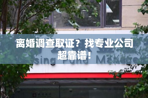 松溪离婚调查取证？找专业公司超靠谱！