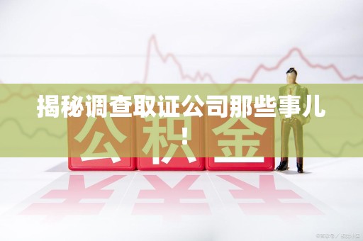 松溪揭秘调查取证公司那些事儿！