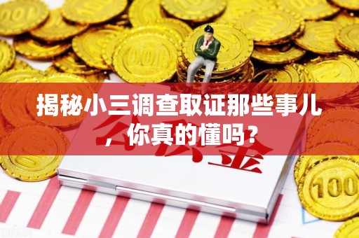 松溪揭秘小三调查取证那些事儿，你真的懂吗？