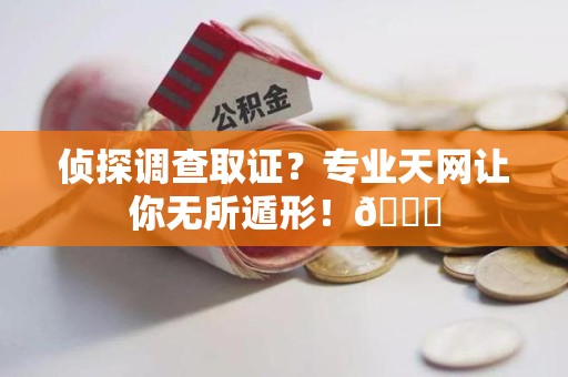 松溪侦探调查取证？专业天网让你无所遁形！😎