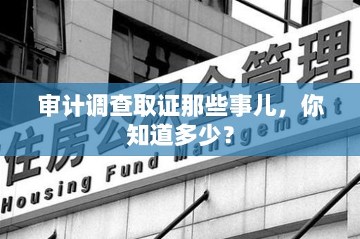 松溪审计调查取证那些事儿，你知道多少？