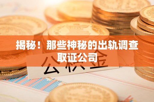 松溪揭秘！那些神秘的出轨调查取证公司