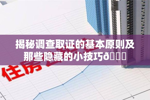 松溪揭秘调查取证的基本原则及那些隐藏的小技巧😎
