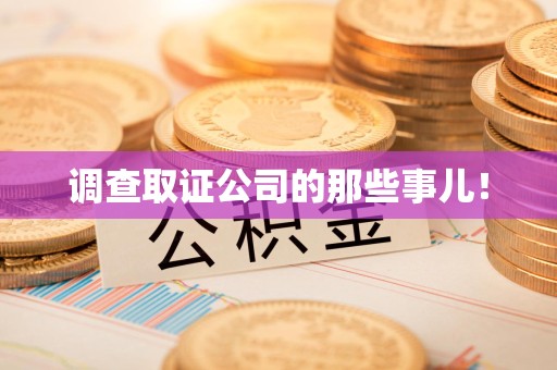 松溪调查取证公司的那些事儿！