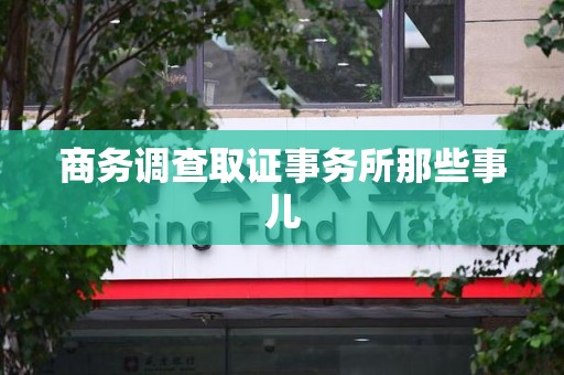松溪商务调查取证事务所那些事儿