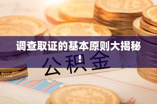 松溪调查取证的基本原则大揭秘！