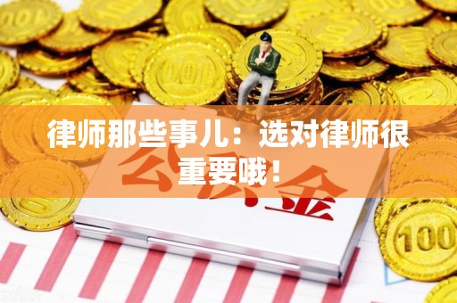 松溪律师那些事儿：选对律师很重要哦！