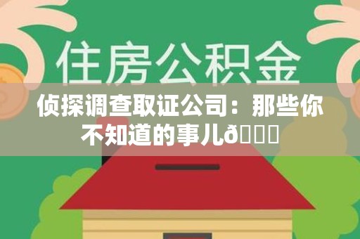 松溪侦探调查取证公司：那些你不知道的事儿😎