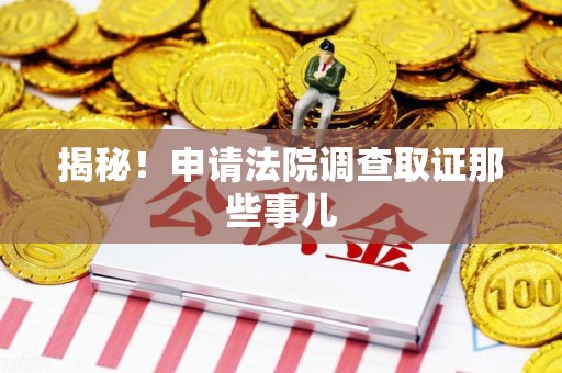 松溪揭秘！申请法院调查取证那些事儿